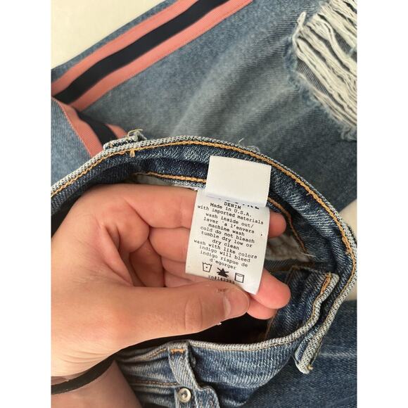 McGuire Distressed Stripe Down The Side Legs Crop Jeans Size 28 - Picture 10 of 16